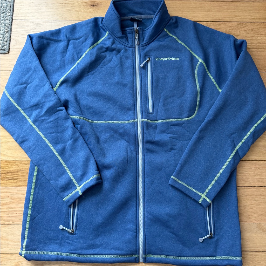 Vineyard Vines Men's Navy And Lime Performance Jacket